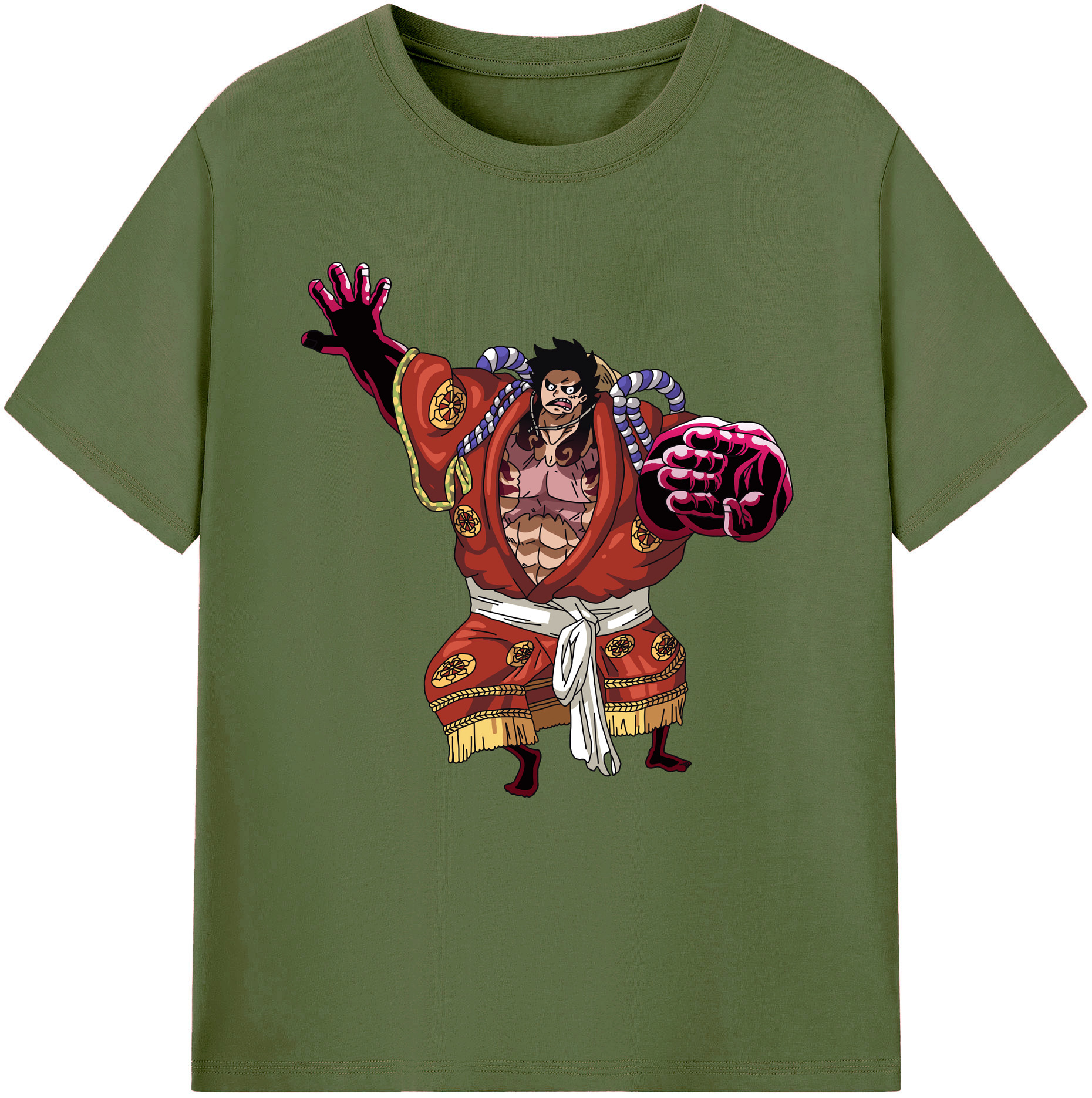 ワンピース モンキー・D・ルフィ ONE PIECE Monkey D. Luffy 綿100％半袖Tシャツ（フロントプリント）